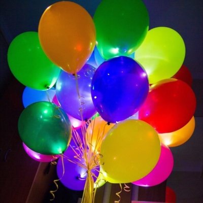Воздушные шары со светодиодами (Ассорти пастель, 30см)